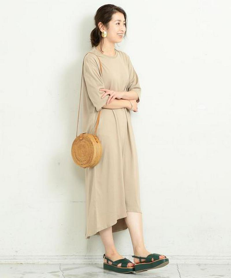 【別注】＜DESCENTE PAUSE＞∴ カットソーマキシワンピース -吸汗速乾-