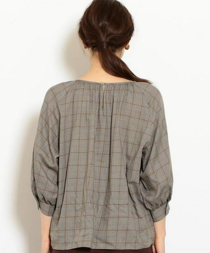NFC ギャザー チェック ブラウス