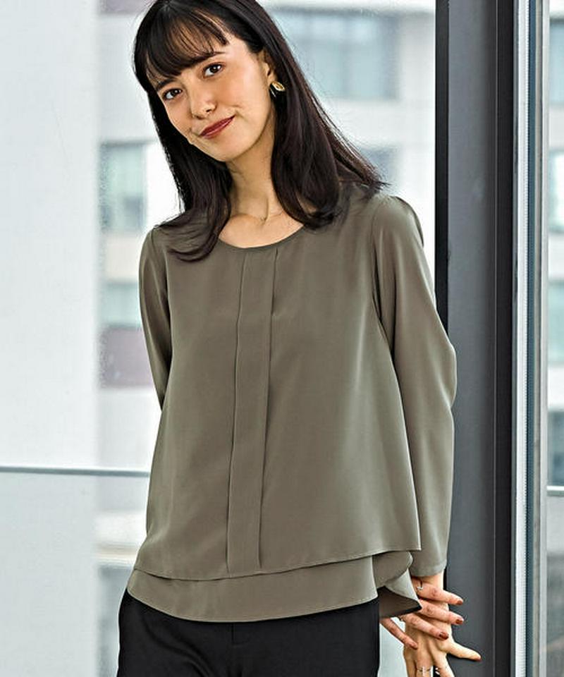 Ｄ デシン タック レイヤード ブラウス