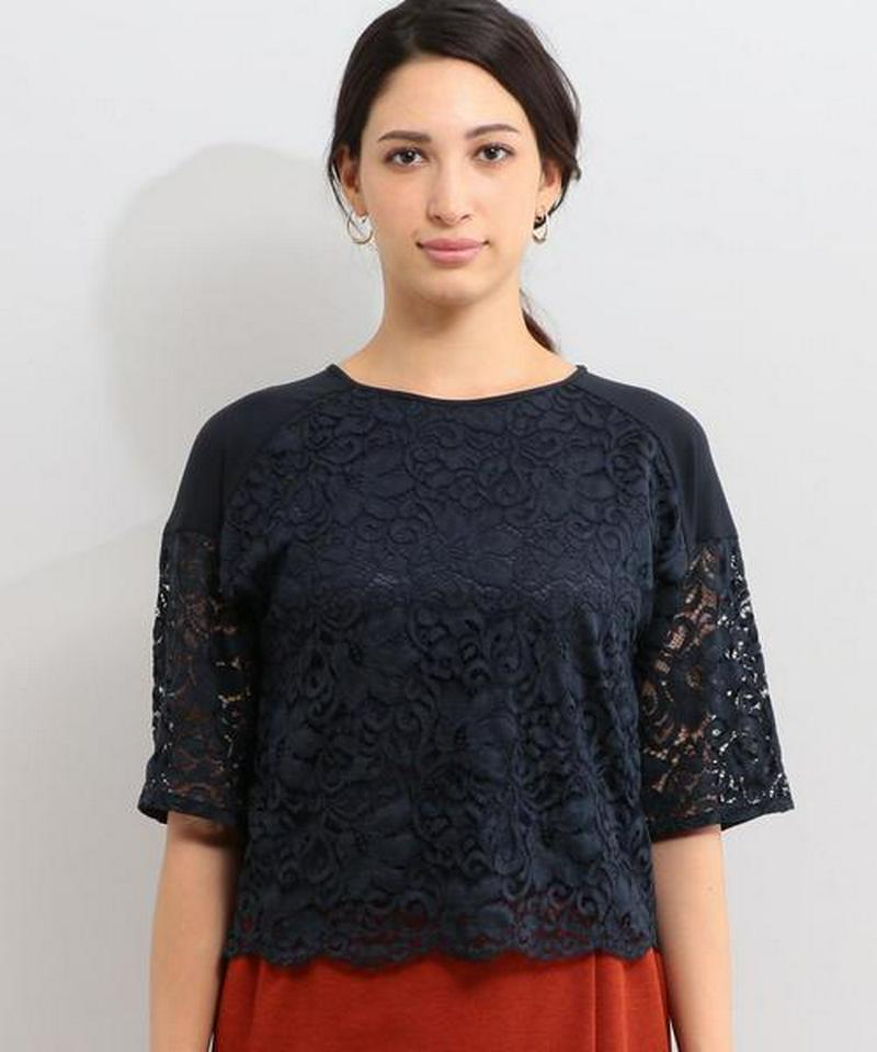 【WORK TRIP OUTFITS】CS レース×ジョーゼット ブラウス