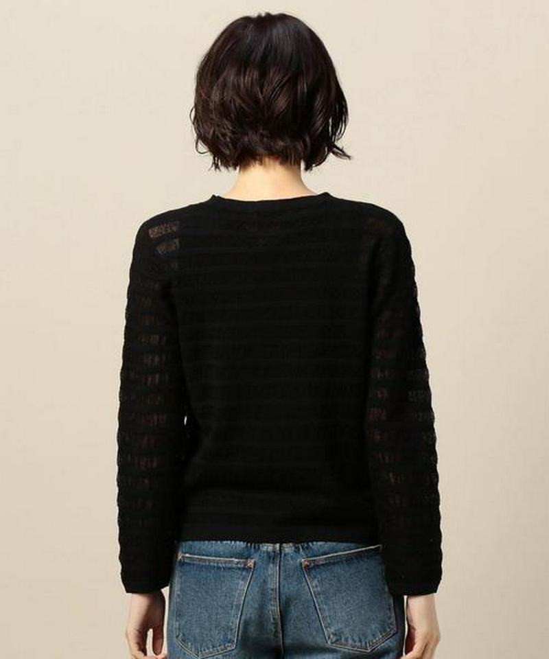 ＜TORRAZZO DONNA＞シアーボーダークルーネックニット o