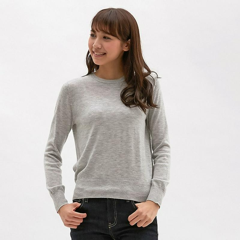 ウォッシャブルクルーネックセーター（長袖）