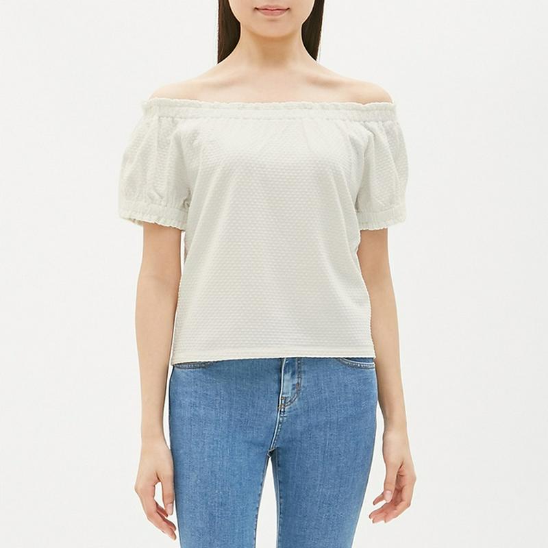 ドットジャカードオフショルダーT(半袖)