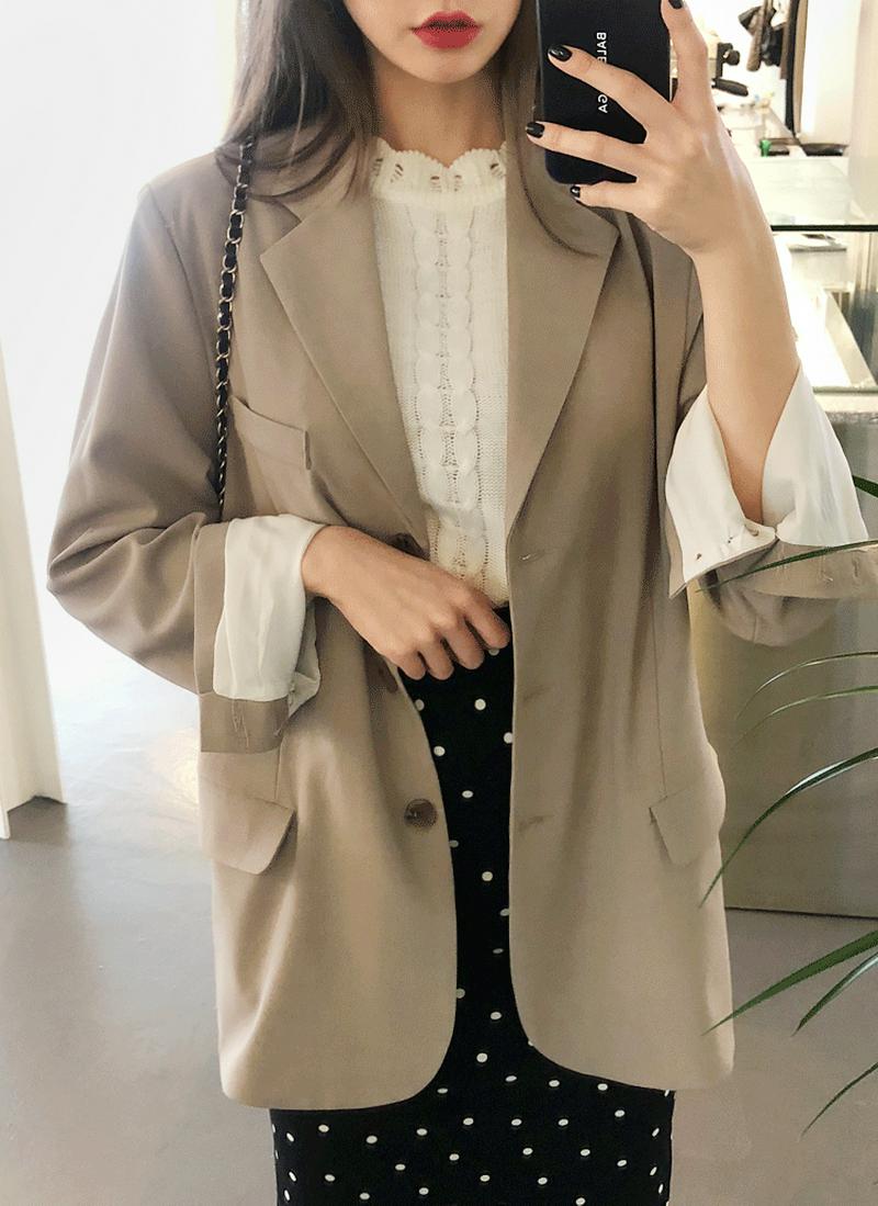 ミドル丈シングルジャケット・全3色