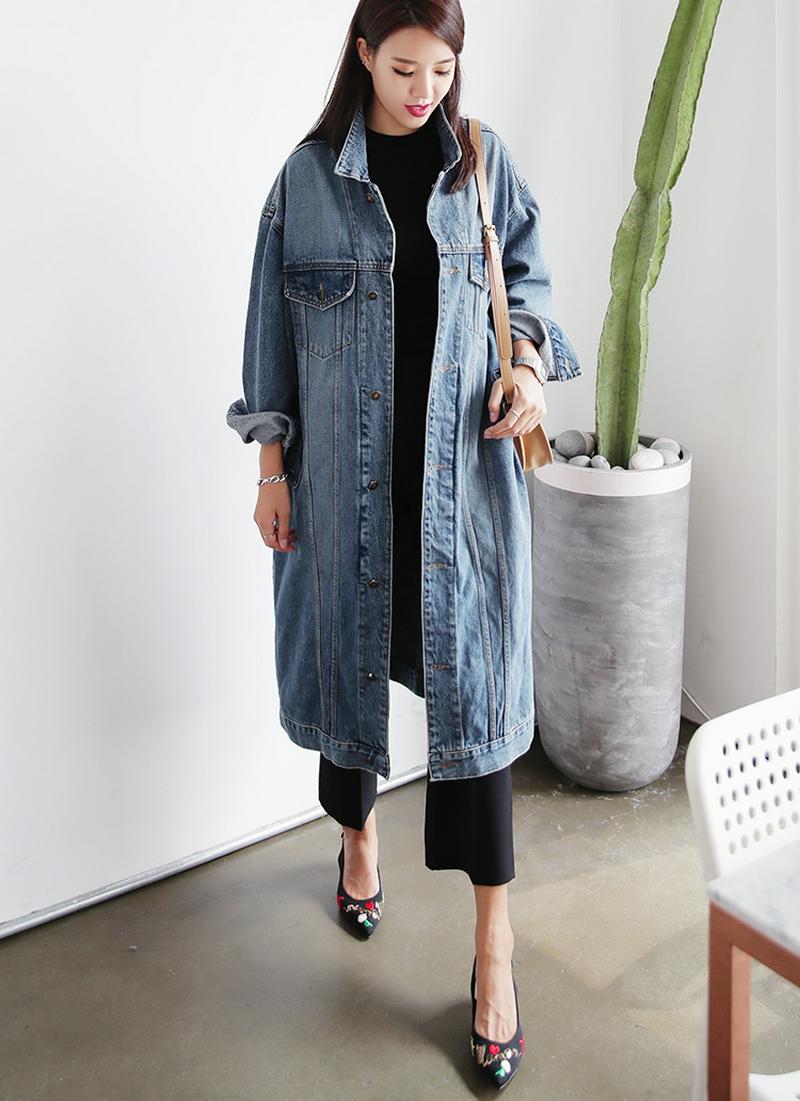 ロングブルーデニムジャケット・全1色