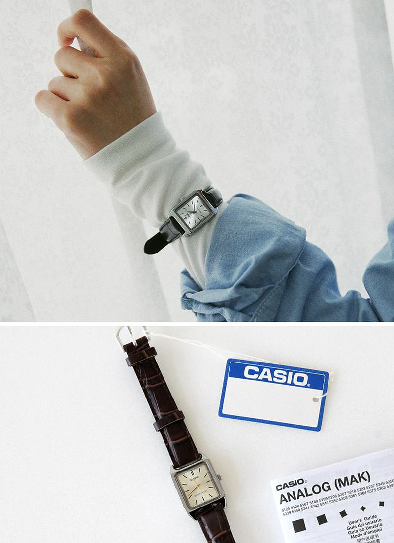 ＊CASIO＊レザー調ベルトスクエアウォッチ・全3色