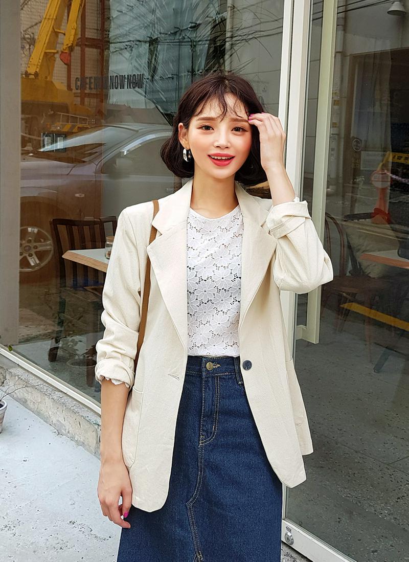 ワンボタンコットンジャケット・全5色