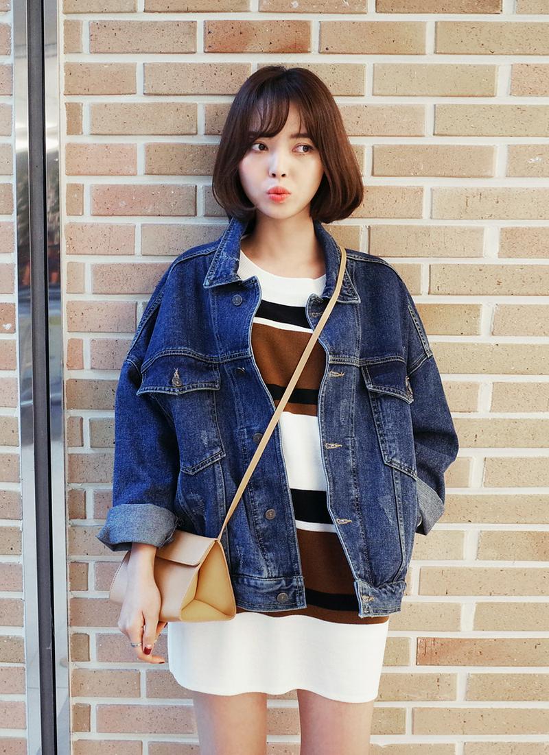 ダメージオーバーデニムジャケット・全3色