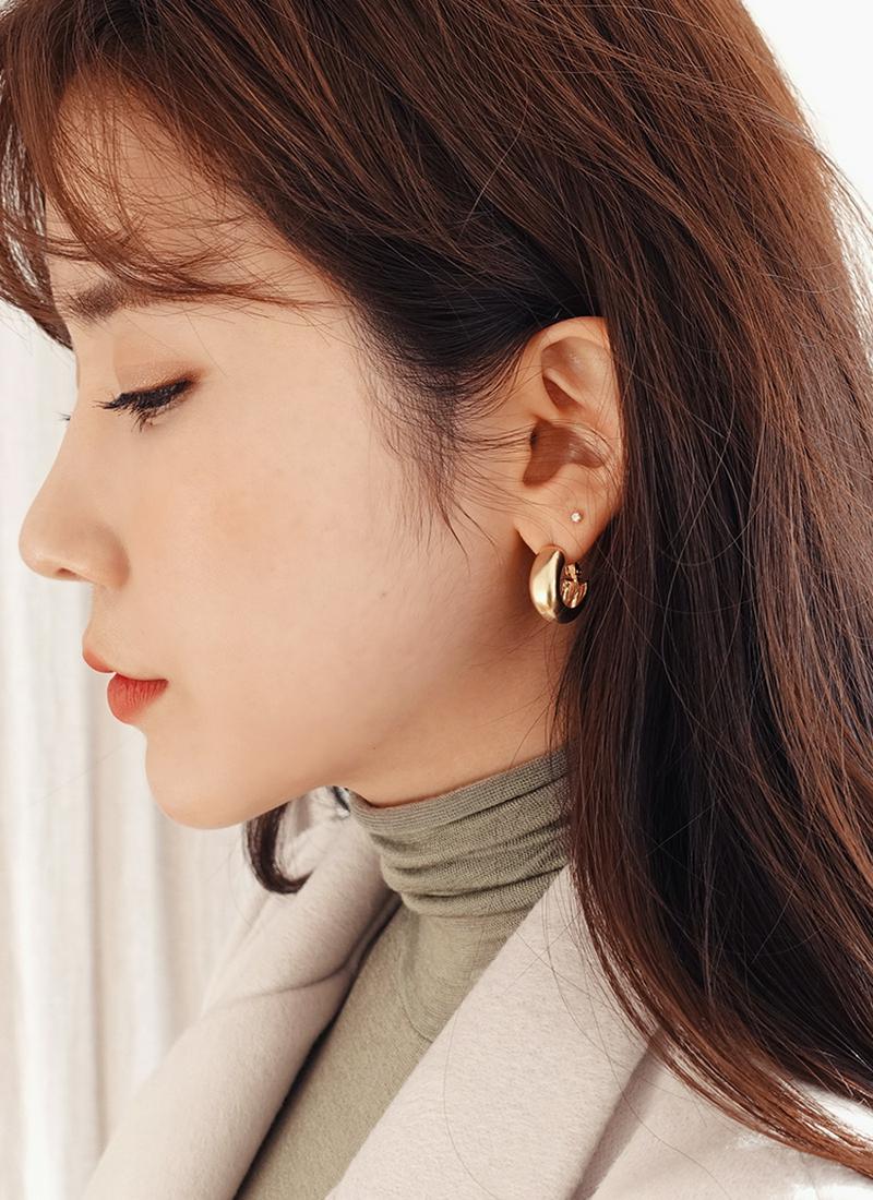 ワイドフープピアス・全2色・d49694 レディース【acc】 韓国ファッション アクセサリー ピアス 大人 カジュアル ゴールド シルバー フープピアス フープ シンプル ベーシック