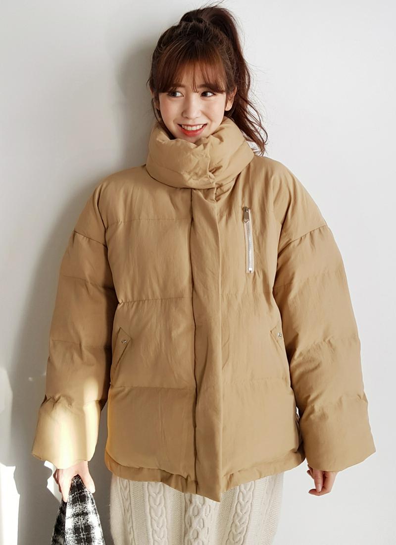 手袋SETハイネック中綿ジャケット・全2色