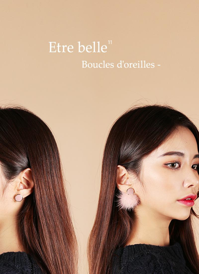 2WAYファーポンポンピアス・全4色