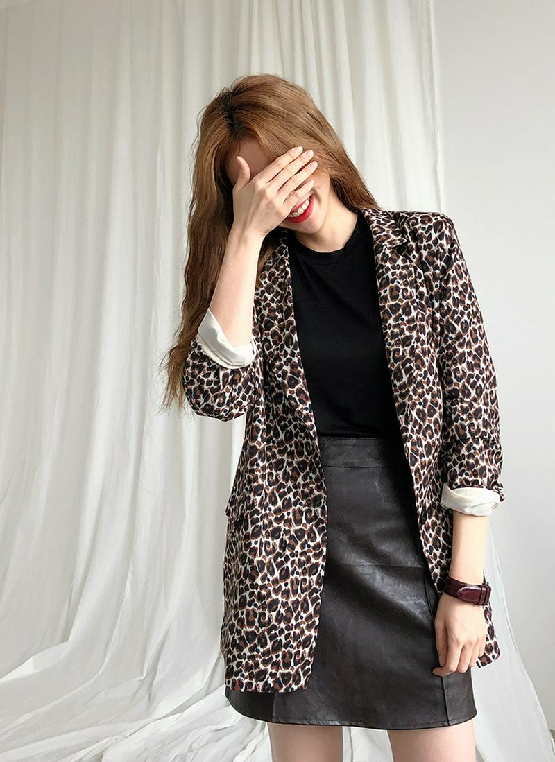 レオパードワンボタンジャケット・全2色