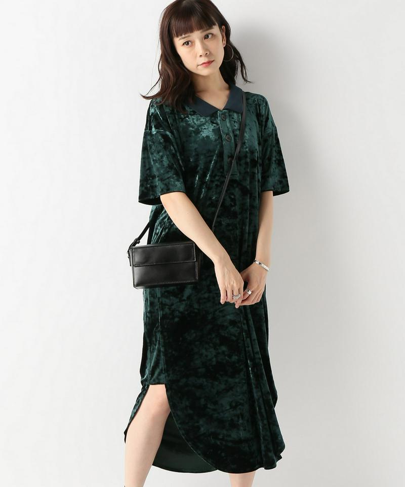 ベロアポロワンピース