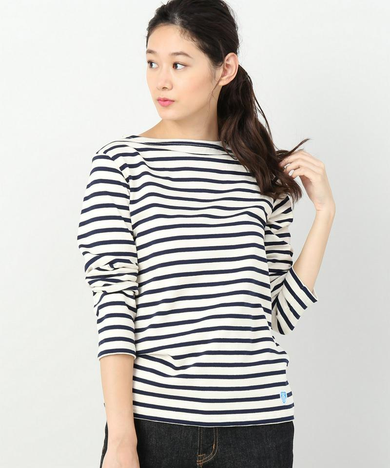 【ORCIVAL/オーシバル】 COTTON LOURD SLEEVE STRIPE：カットソー