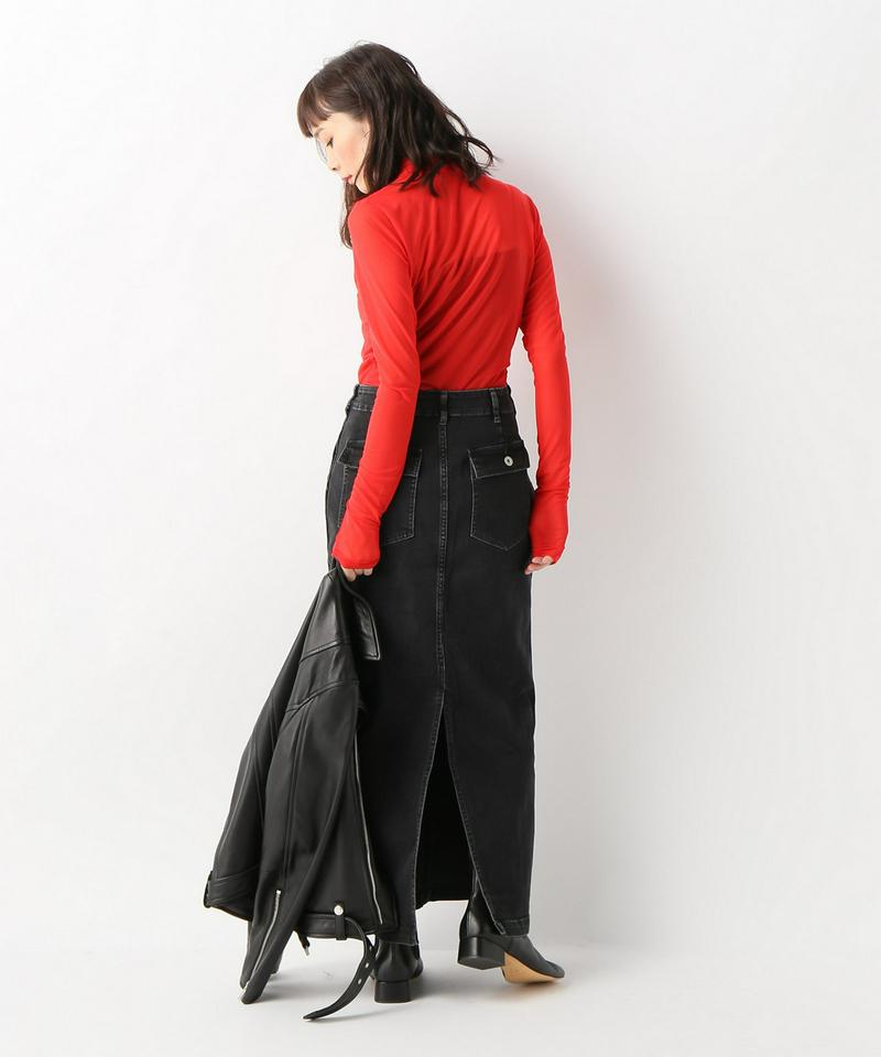 【PRISCAVera】タートルネックメッシュトップ