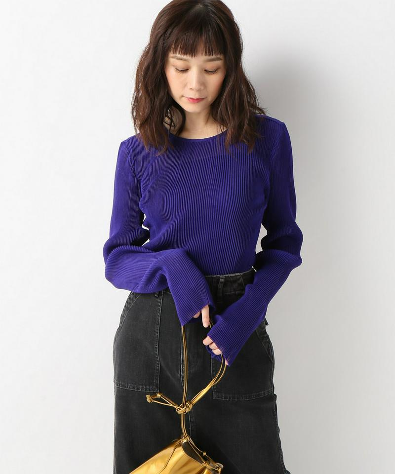 【PRISCAVera】COTTON PLEATED TOP長袖：カットソー