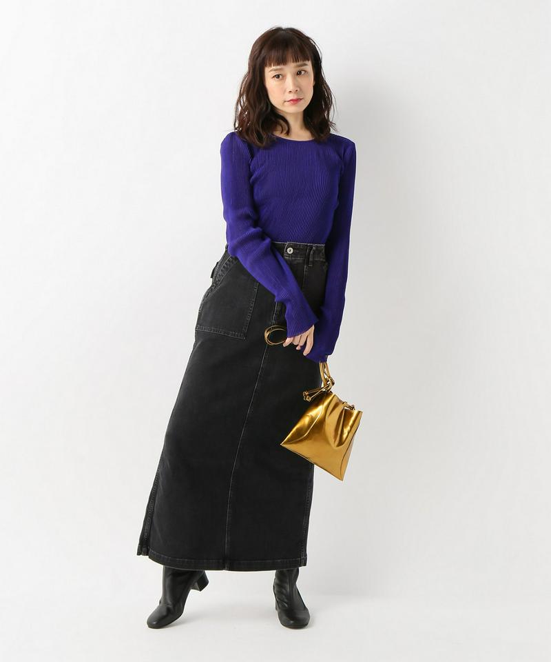 【PRISCAVera】COTTON PLEATED TOP長袖：カットソー