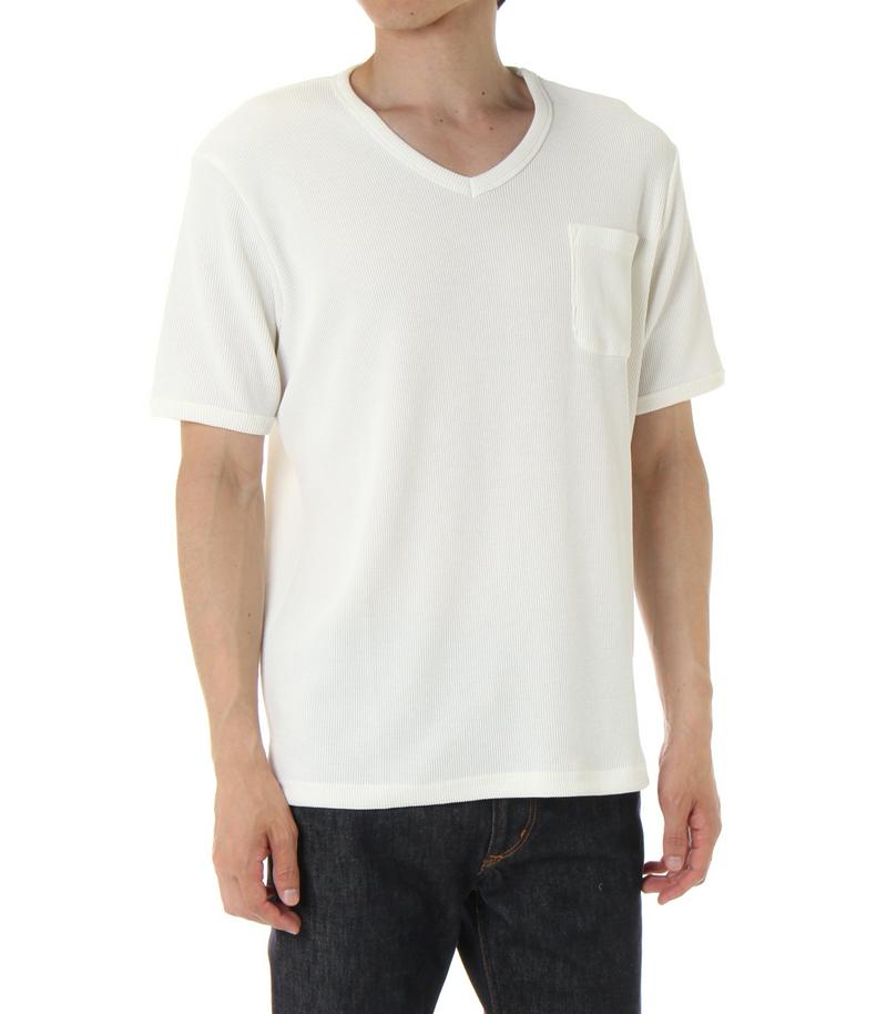 【MEN'S】DRY MIX ワッフルVネック半袖TEE