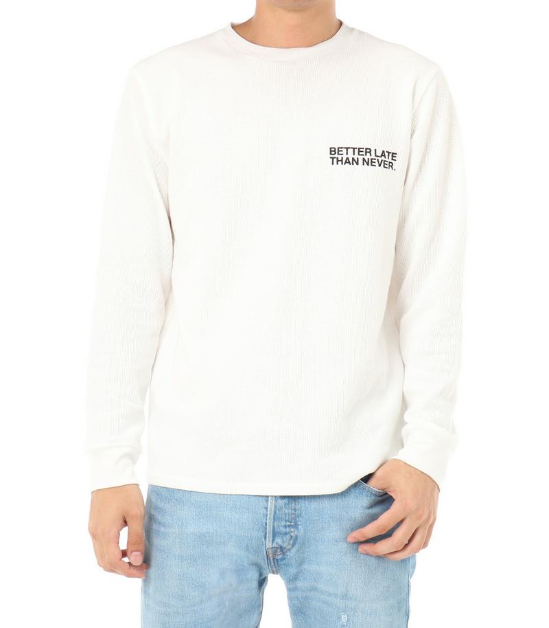 【MEN'S】ミニワッフルBETTER LATE長袖プルオーバー