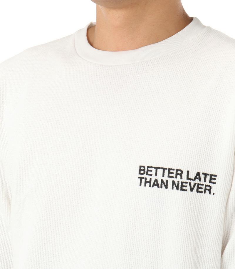 【MEN'S】ミニワッフルBETTER LATE長袖プルオーバー