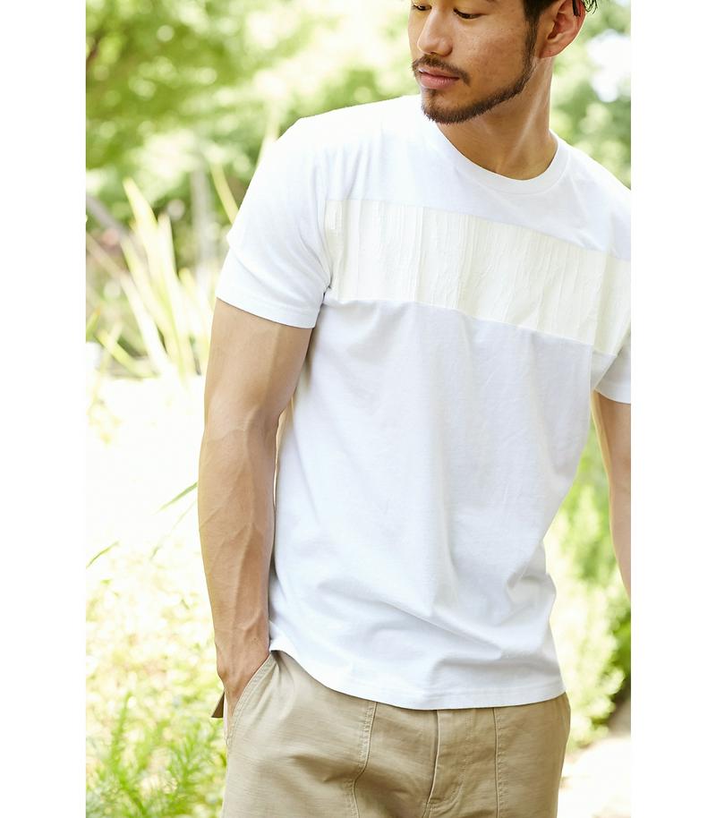 【MEN'S】ラインクラッククルーネックTEE