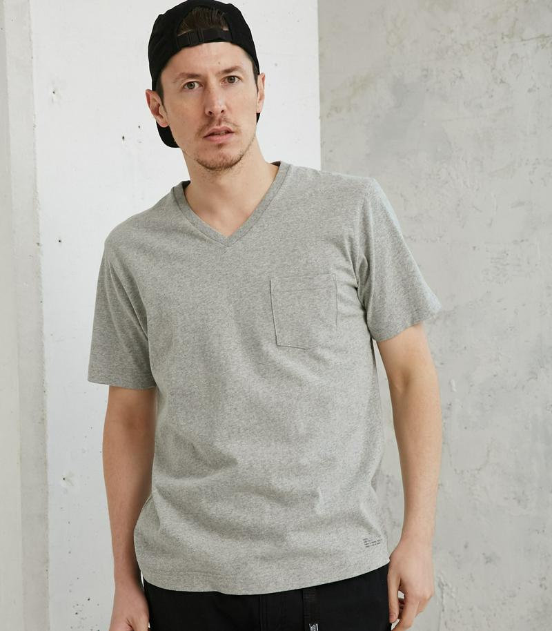 【MEN'S】USコットン天竺半袖VネックT