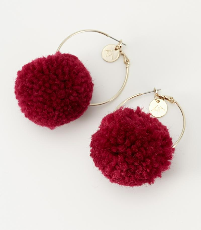 【accomode】ポンポンフープピアス