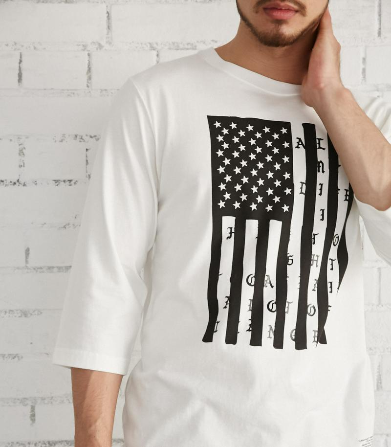 【MEN'S】星条旗クルーネック七分袖T