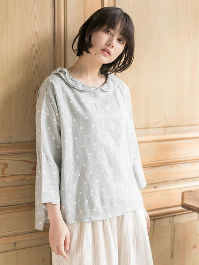 【Special Price】チュールレースドットプリントブラウス