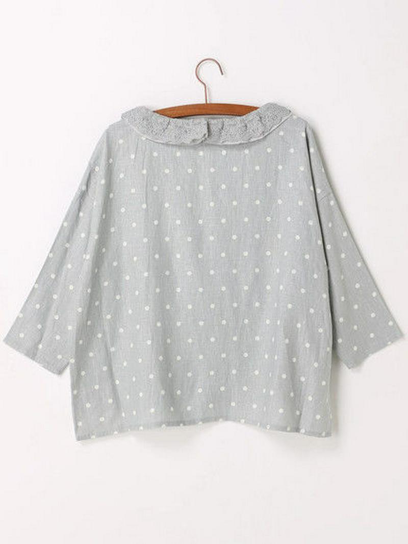 【Special Price】チュールレースドットプリントブラウス