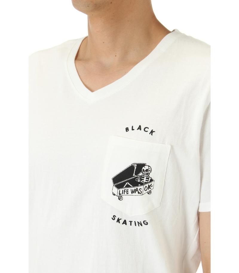 【MEN'S】スカルポケットVネック半袖T