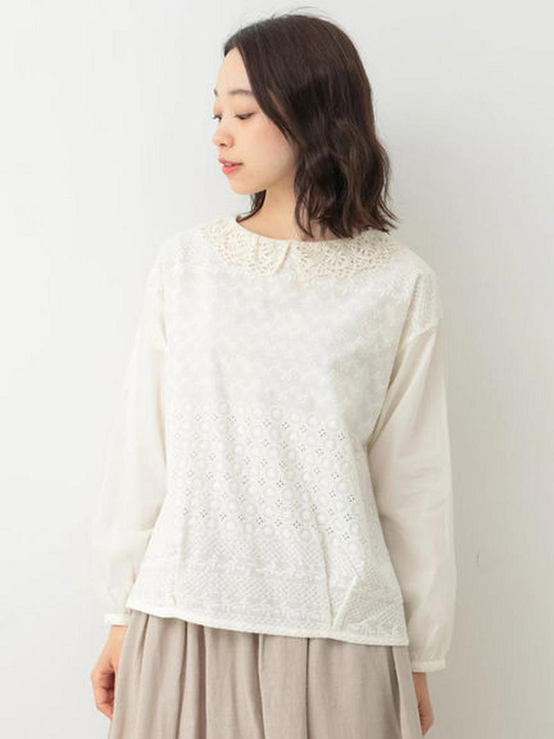 【Special Price】レース衿付後ろ開きブラウス