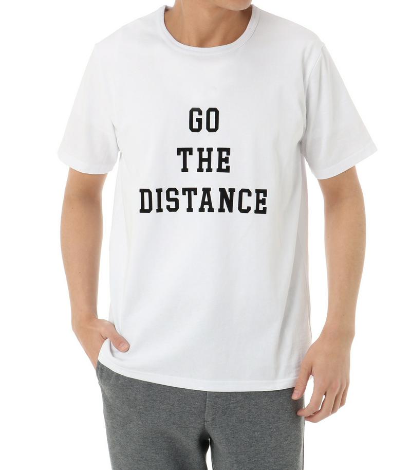 【MEN'S】DISTANCEフロッキープリントクルーネック半袖T