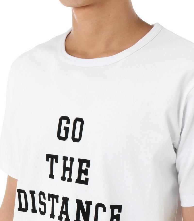 【MEN'S】DISTANCEフロッキープリントクルーネック半袖T