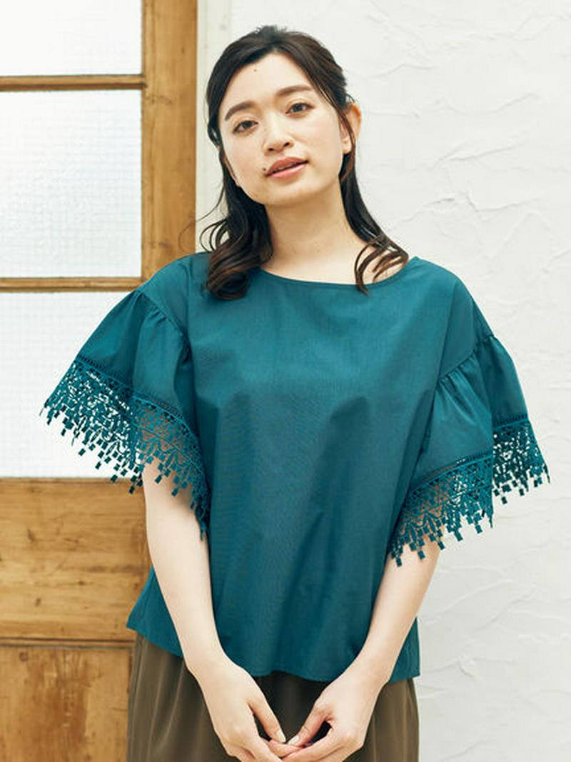 【Special Price】・ケミカルレースフレア袖プルオーバー