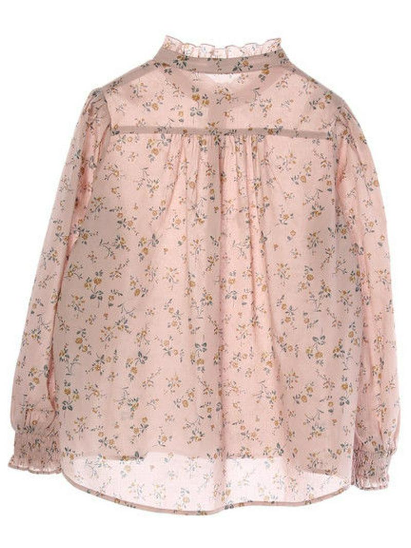 【Special Price】・フラワープリントスタンドカラーブラウス