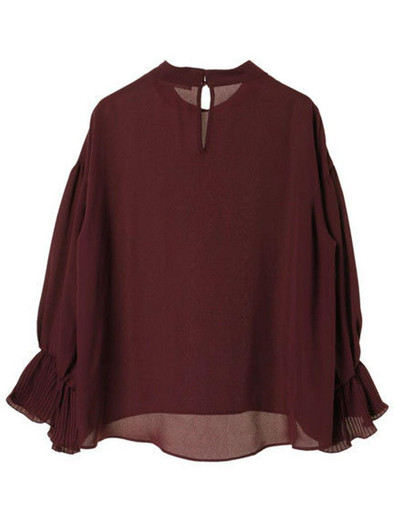 ・WEARS プリーツフリル7分袖ブラウス