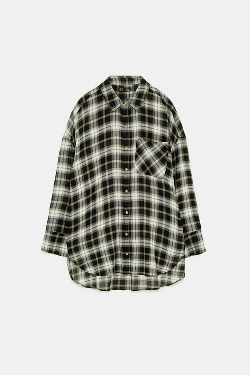 オーバーサイズチェック柄シャツ
