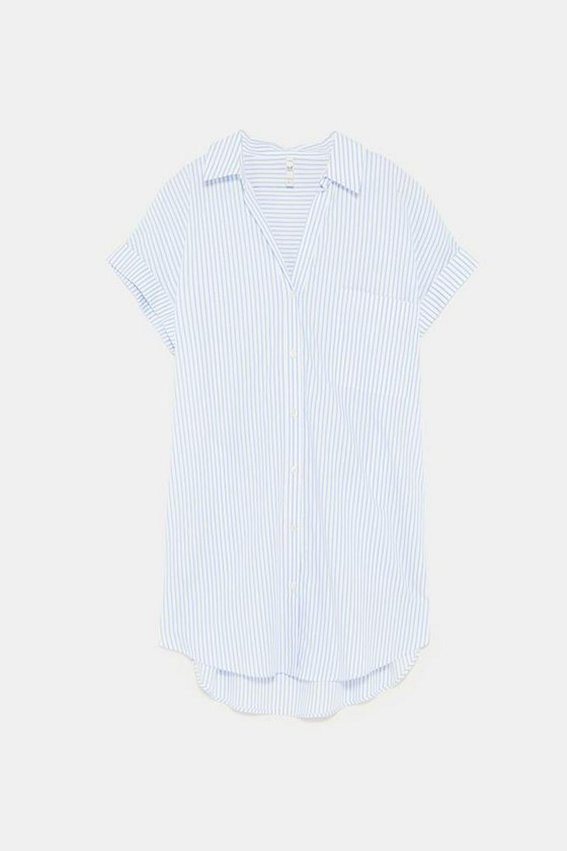 ストライプ柄ロングシャツ