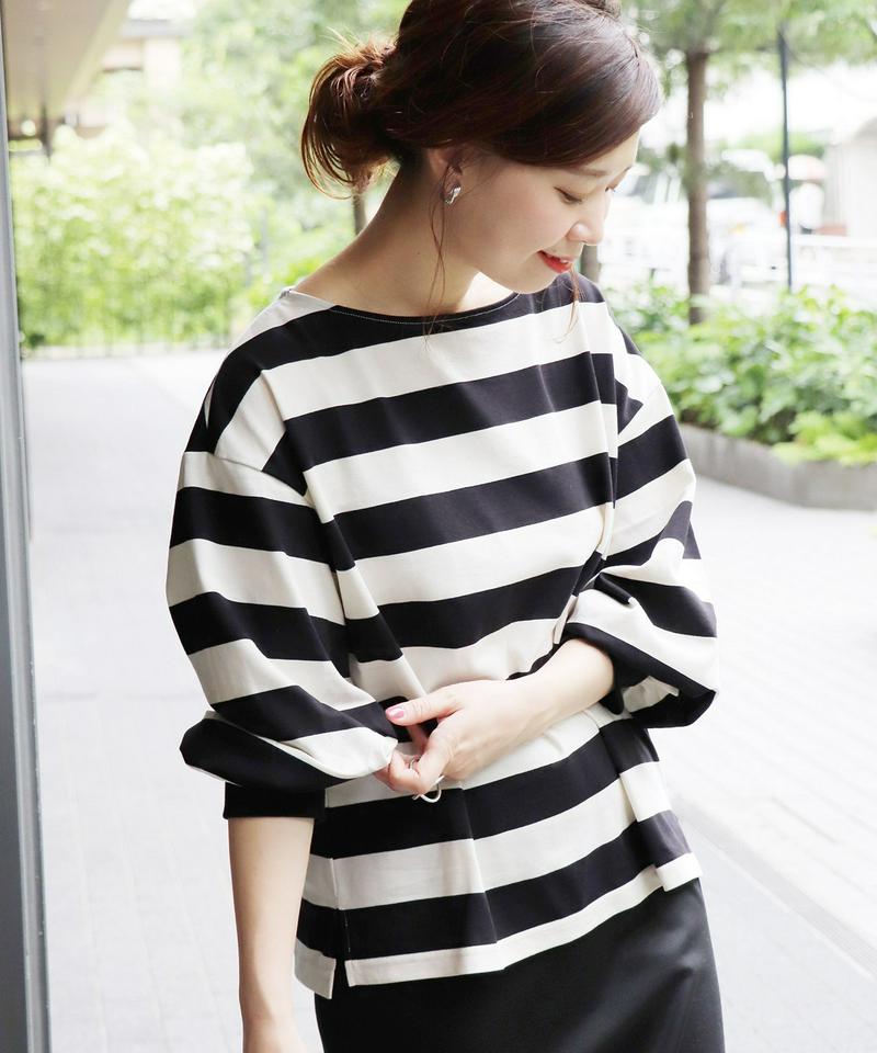 《追加予約》《WEB限定》JS+eバスクボーダーパフプルオーバー3◆