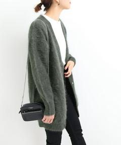 《予約》IENA LA BOUCLE アンゴラコンVネックカーディガン◆