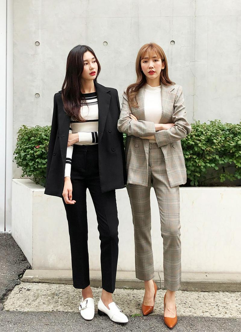 2TYPEダブルジャケット&スリムパンツSET・全2色