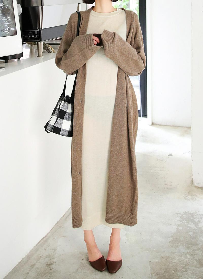 ★HAPPYPRICE10%★ Vネックニットロングカーディガン・全3色