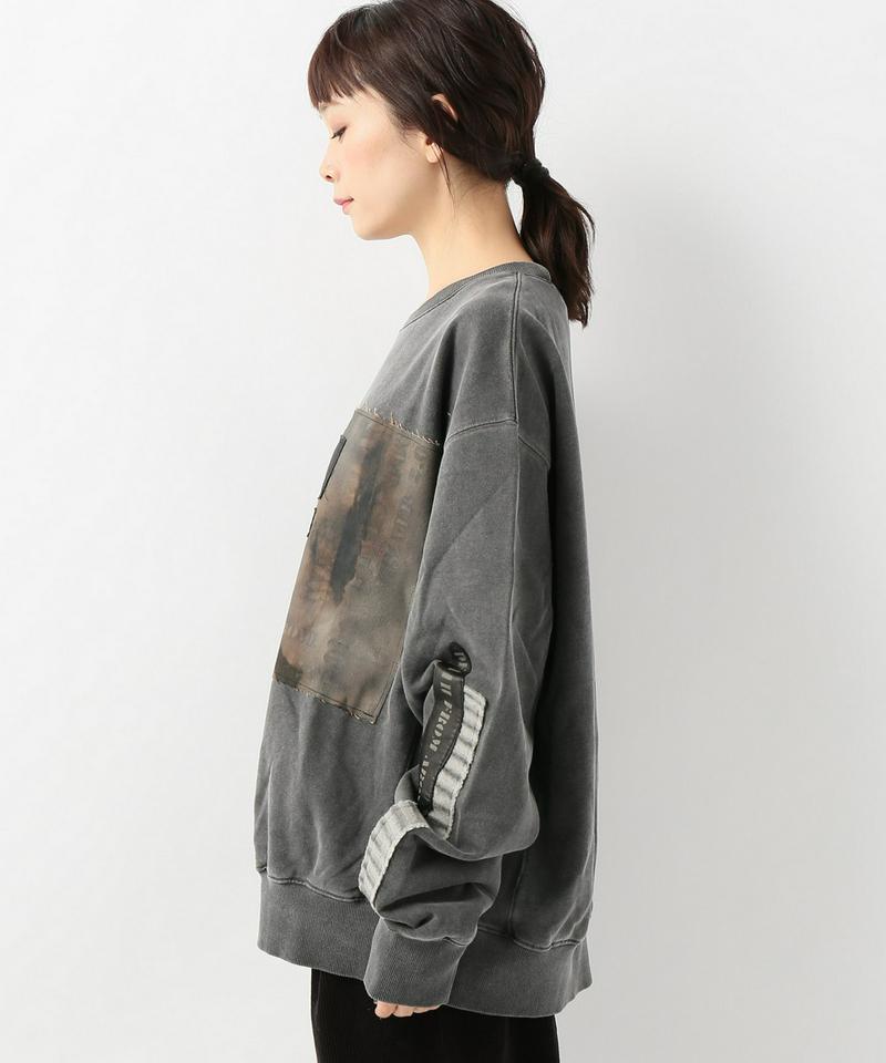 HYEIN SEO DISTRESSED PATCHWORK SWEATSHIR
