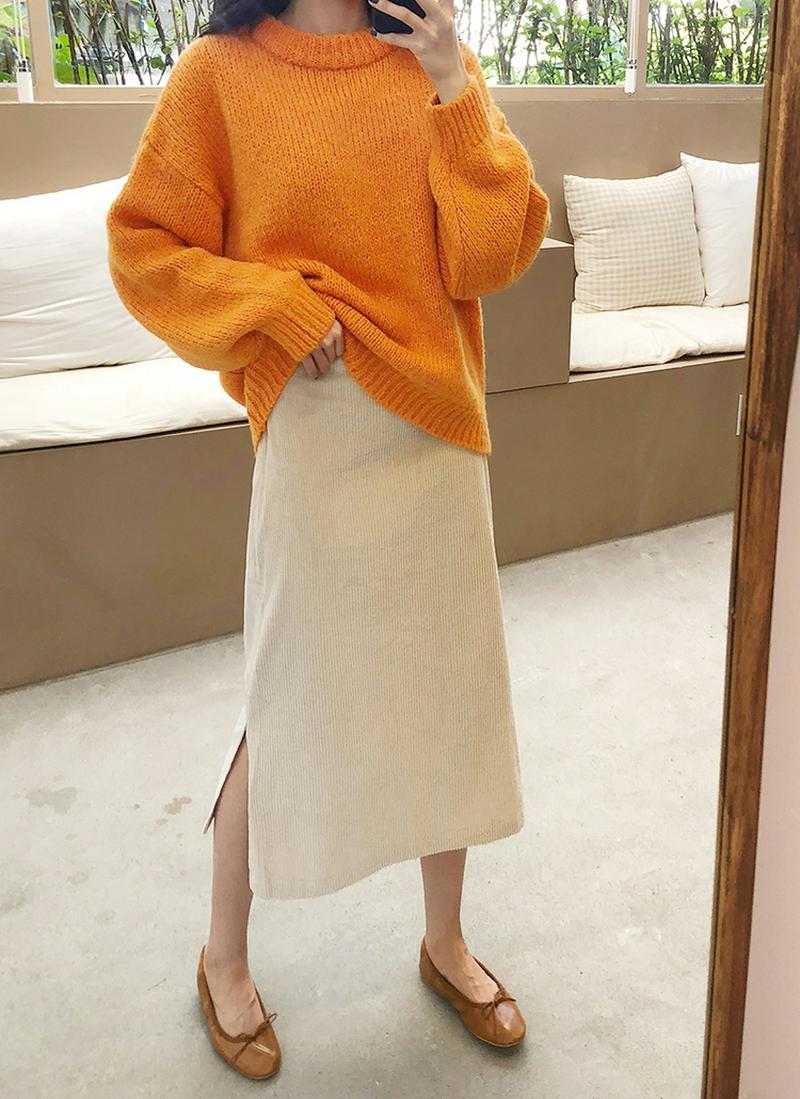 コーデュロイスリットスカート・全2色