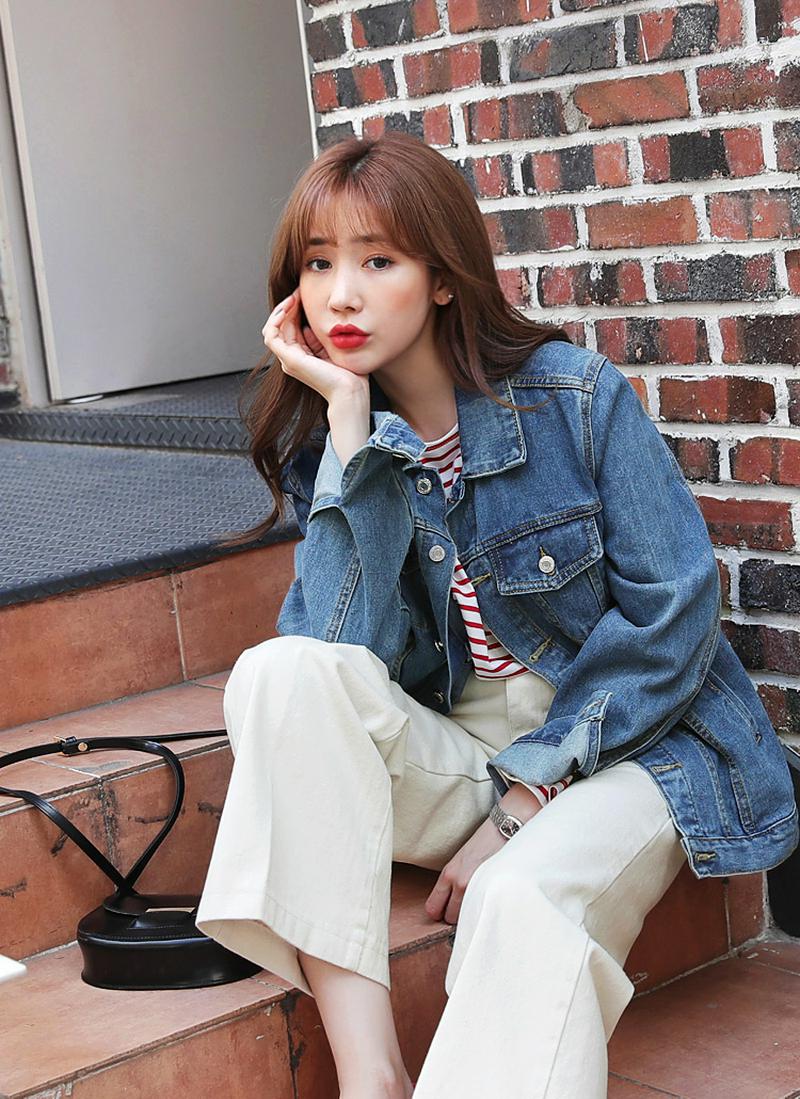 ダブルフラップデニムジャケット・全2色