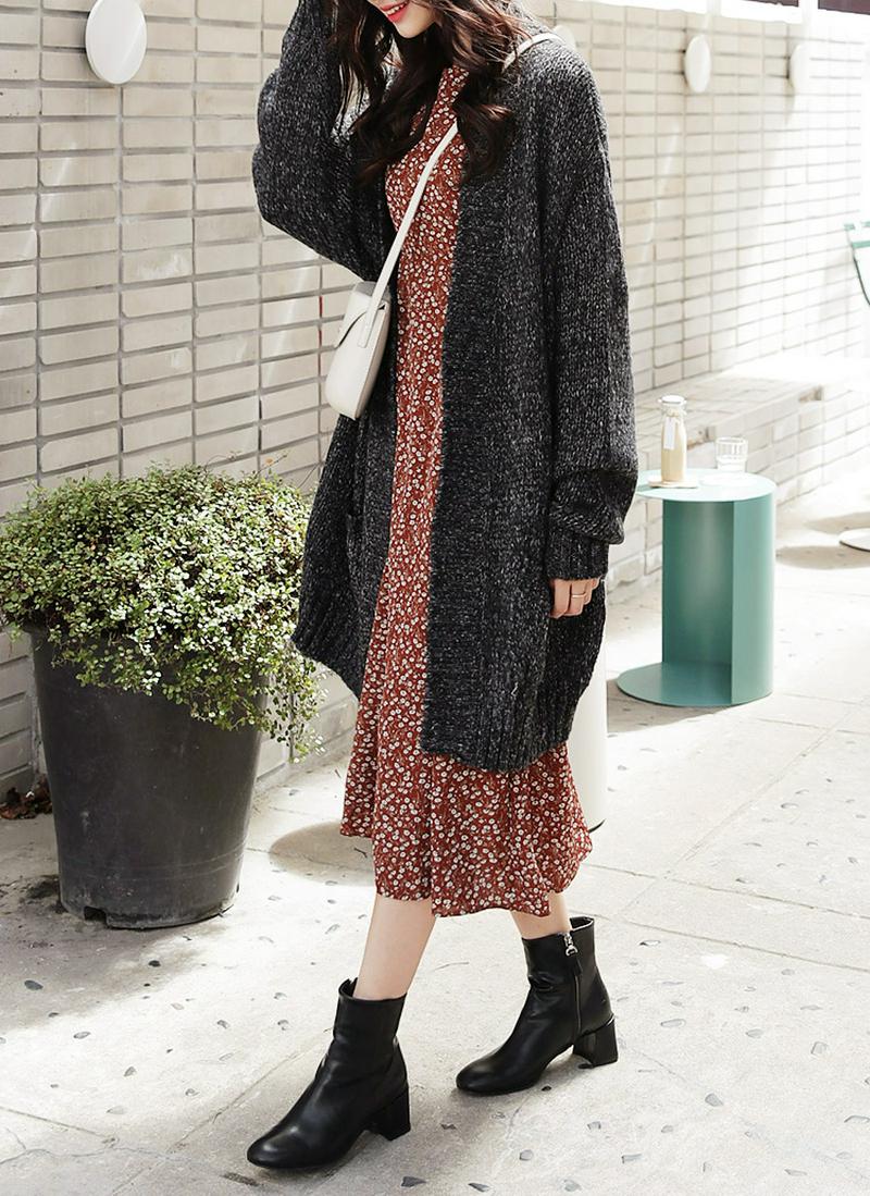 ★HAPPYPRICE10%★ カラーミックスロングカーディガン・全3色