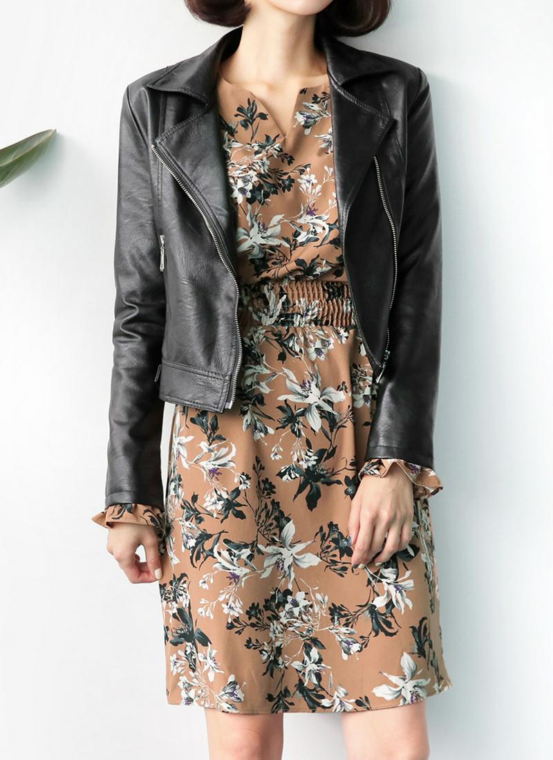 スリムブラックライダースジャケット・全1色