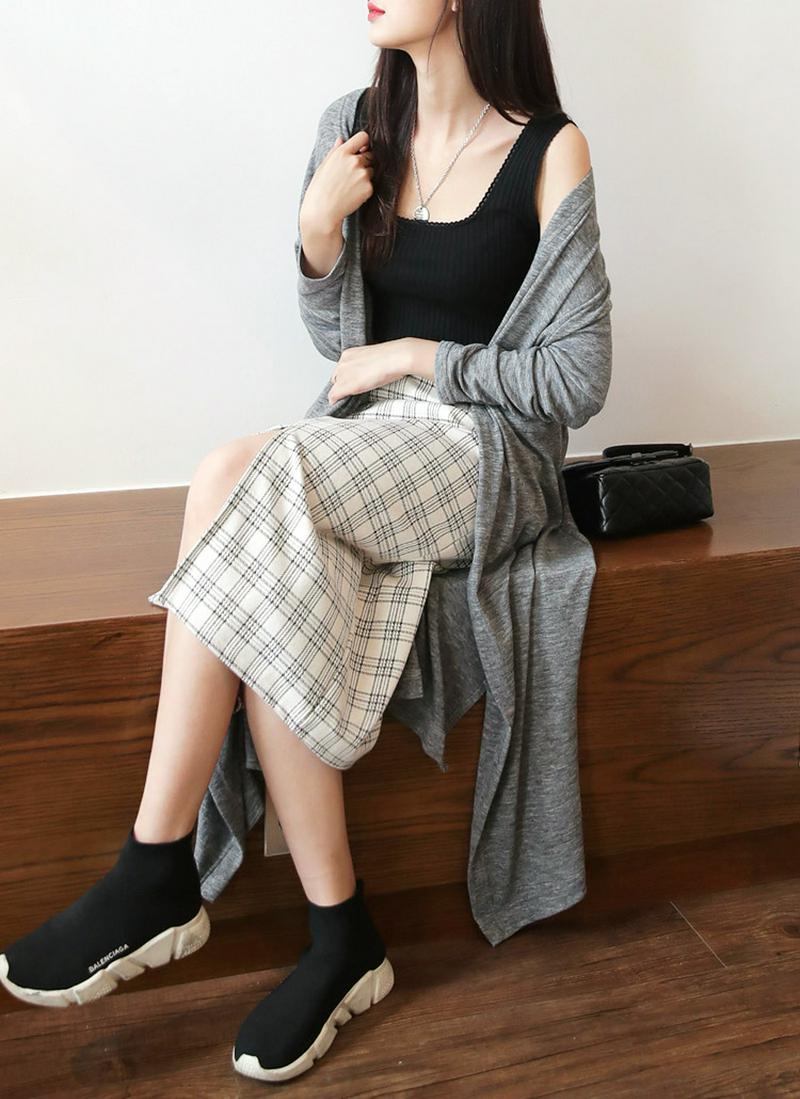 ★HAPPYPRICE10%★ ボタンレススリットロングカーディガン・全3色