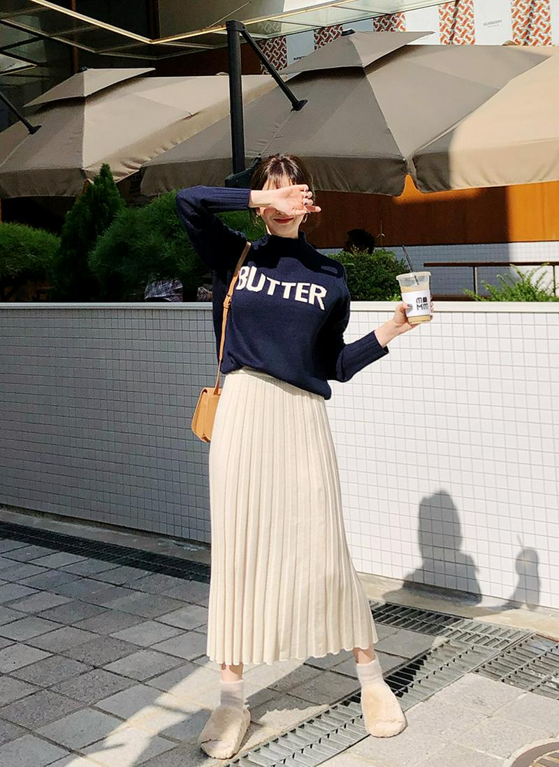 リブ二ットロングスカート・全3色